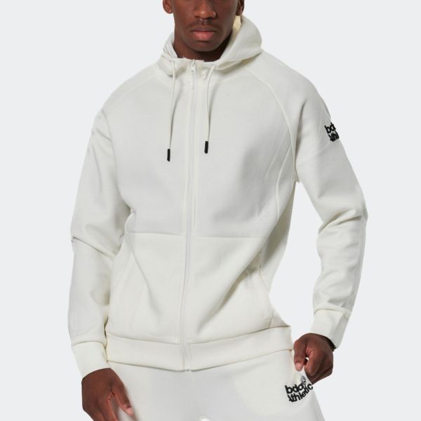 Body Action Sport Gym Tech Zip Men's Hoodie 073521-01-WhiteOff